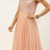 Dusty Pale Peach Embroidered Gown Party Wear