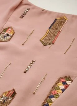 Dusty Pink Georgette Embroidered Dress Festive Wear -Indo Clothing Shop Dusty Pink Georgette Embroidered Dress DRBS02211183 rrc1