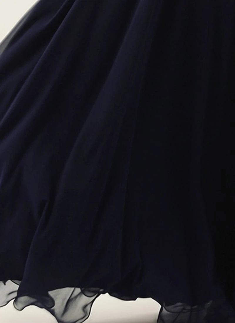 Embroidered Navy Blue Georgette Gown Festive Wear 7 Embroidered Navy Blue Georgette Gown Festive Wear - Image 7