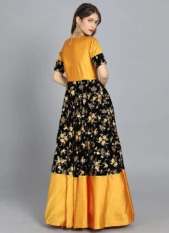 Ethnovog Multicolored Embroidered Gown Party Wear -Indo Clothing Shop EthnoVogue Customised Multicolored Embroidered Gown IWBS01901252 b