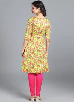 Ethnovog Green Straight Pant Suit Party Wear -Indo Clothing Shop Ethnovogue Customised Green Straight Pant Suit IWBS01812227 b