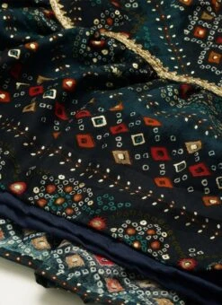 Fit N Flare Dark Blue Printed Dress Festive Wear After Six Wear -Indo Clothing Shop Fit N Flare Dark Blue Printed Dress DRBS02111158 rrc4