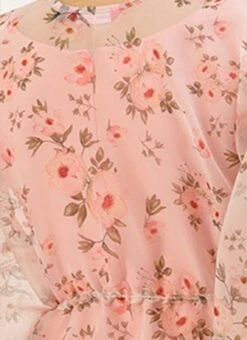 Floral Printed Organza Kaftan Dress After Six Wear Party Wear -Indo Clothing Shop Floral Printed Organza Kaftan Dress DRBS02110875 rrc3