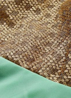 Gold Sequins Embroidered V Neck Gown Party Wear 11 Gold Sequins Embroidered V Neck Gown Party Wear -Indo Clothing Shop Gold Sequins Embroidered V Neck Gown IWBS02001204 rrc1