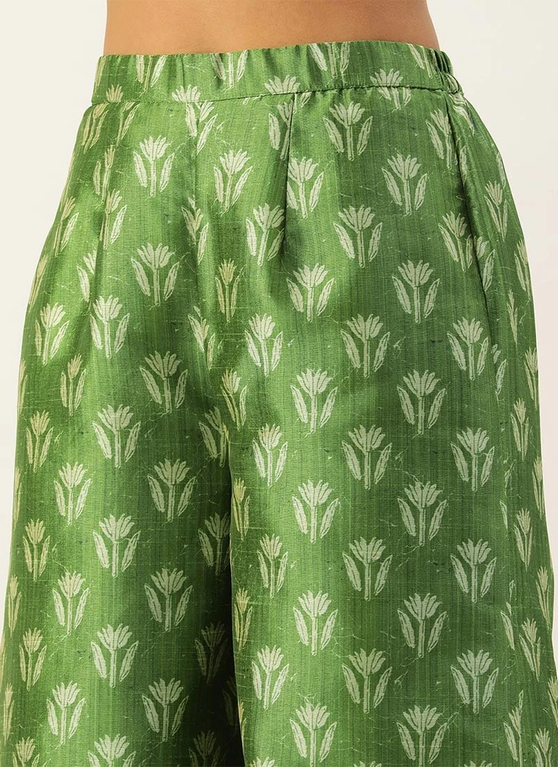 Top From Green Art Silk Digital Printed Co Ords Set After Six Wear 7 Top From Green Art Silk Digital Printed Co Ords Set After Six Wear - Image 7