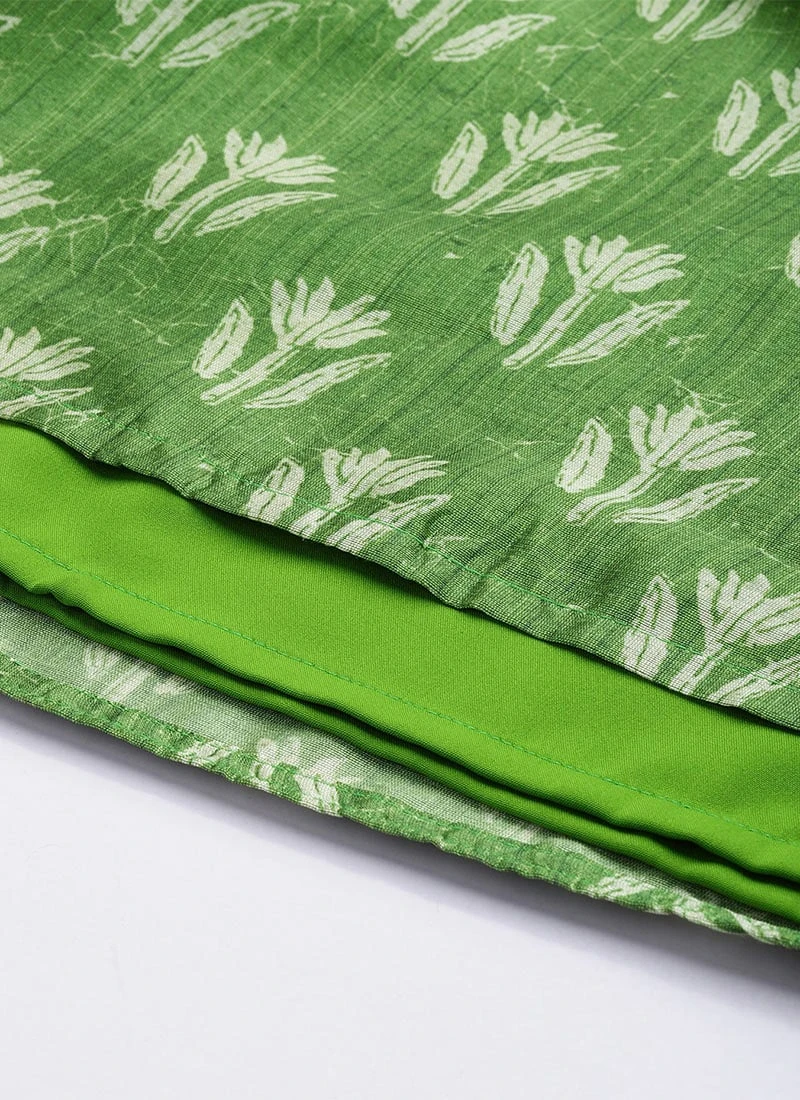 Top From Green Art Silk Digital Printed Co Ords Set After Six Wear 8 Top From Green Art Silk Digital Printed Co Ords Set After Six Wear - Image 8