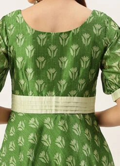 Green Art Silk Digital Printed Dress Festive Wear 13 Green Art Silk Digital Printed Dress Festive Wear -Indo Clothing Shop Green Art Silk Digital Printed Dress DRBS02210909 rrc2