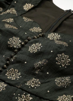 Green Art Silk Foil Print Jumpsuit Festive Wear -Indo Clothing Shop Green Art Silk Foil Print Jumpsuit DRBS02302438 rrc1