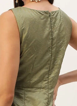 Green Art Silk Jumpsuit Festive Wear -Indo Clothing Shop Green Art Silk Jumpsuit DRBS02301983 rrc2