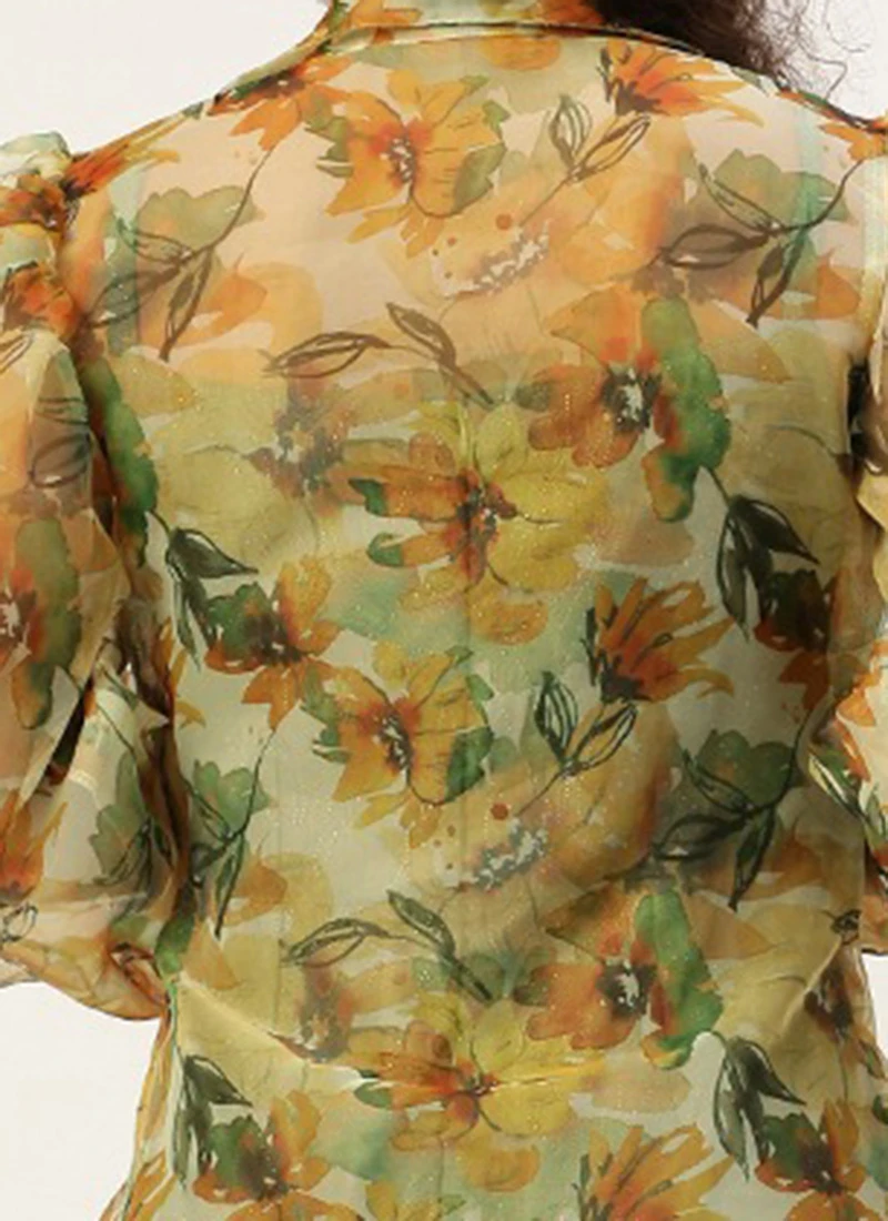 Green Art Silk Jumpsuit N Yellow Organza Jacket After Six Wear 6 Green Art Silk Jumpsuit N Yellow Organza Jacket After Six Wear - Image 6