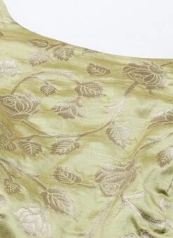 Green Brocade Boat Neck Flared Dress Wedding Wear 12 Green Brocade Boat Neck Flared Dress Wedding Wear -Indo Clothing Shop Green Brocade Boat Neck Flared Dress DRBS02105388 rrc1