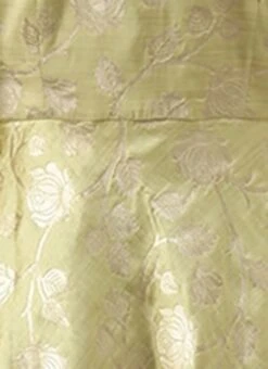 Green Brocade Boat Neck Flared Dress Wedding Wear 14 Green Brocade Boat Neck Flared Dress Wedding Wear -Indo Clothing Shop Green Brocade Boat Neck Flared Dress DRBS02105388 rrc3