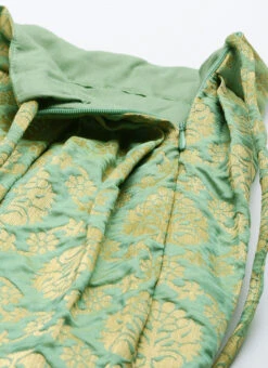 Green Brocade Box Pleated Skirt Festive Wear -Indo Clothing Shop Green Brocade Box Pleated Skirt WBBS02012680 rrc1