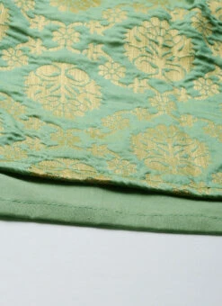 Green Brocade Box Pleated Skirt Festive Wear -Indo Clothing Shop Green Brocade Box Pleated Skirt WBBS02012680 rrc2