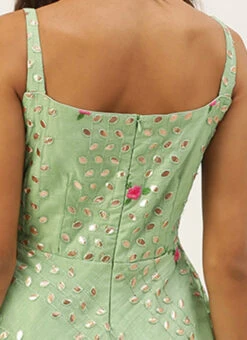 Green Chanderi Embroidered Jumpsuit Festive Wear Party Wear 13 Green Chanderi Embroidered Jumpsuit Festive Wear Party Wear -Indo Clothing Shop Green Chanderi Embroidered Jumpsuit DRBS02207361 rrc2