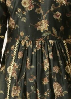 Green Chanderi Printed Floral Maxi Dress Festive Wear 13 Green Chanderi Printed Floral Maxi Dress Festive Wear -Indo Clothing Shop Green Chanderi Printed Floral Maxi Dress DRBS02111084 rrc2