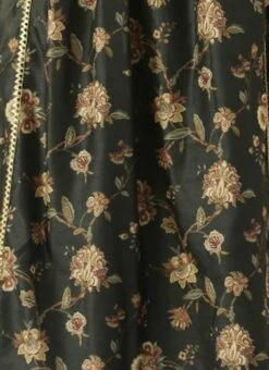 Green Chanderi Printed Floral Maxi Dress Festive Wear 14 Green Chanderi Printed Floral Maxi Dress Festive Wear -Indo Clothing Shop Green Chanderi Printed Floral Maxi Dress DRBS02111084 rrc3