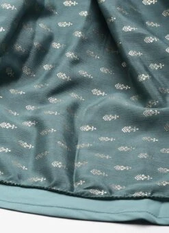 Green Chinon Foil Printed Maxi Dress Festive Wear -Indo Clothing Shop Green Chinon Foil Printed Maxi Dress DRBS02212617 rrc3