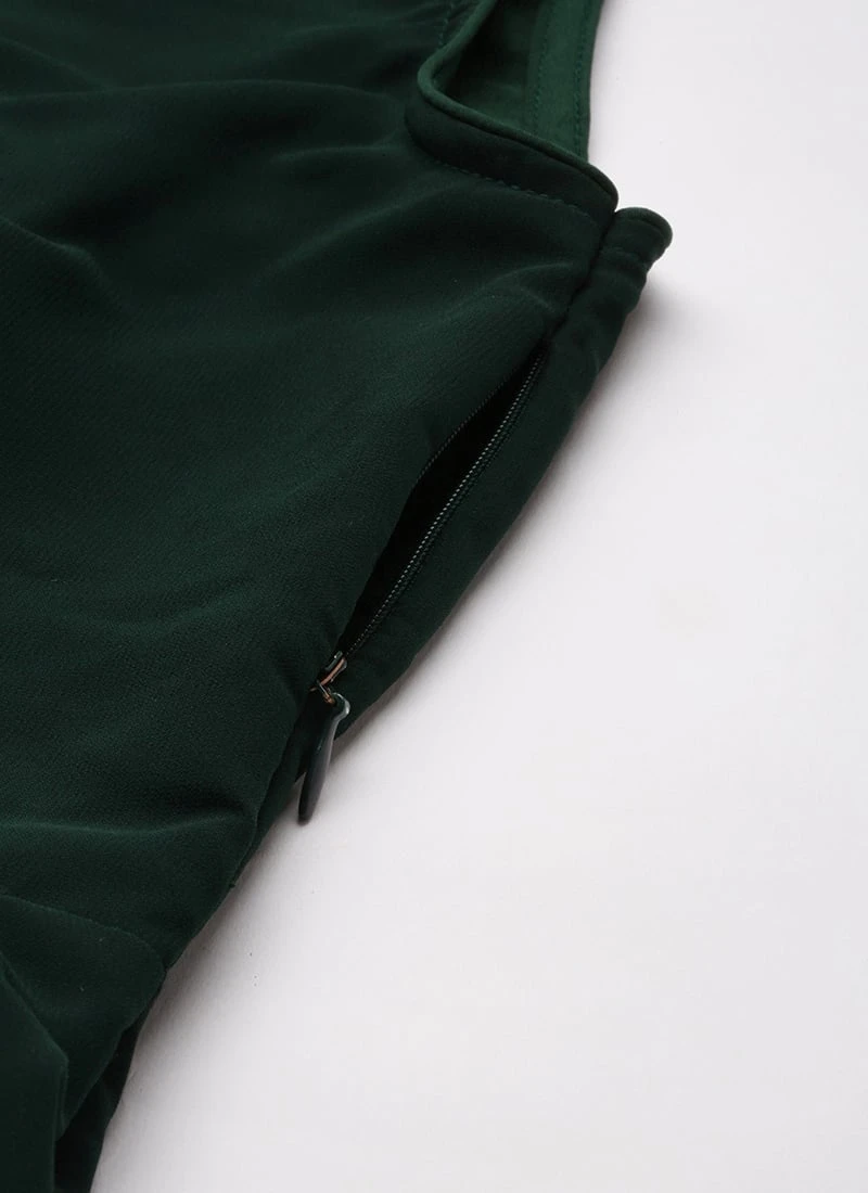 Green Cotton Embroidered Jacket Style Gown Festive Wear 7 Green Cotton Embroidered Jacket Style Gown Festive Wear - Image 7