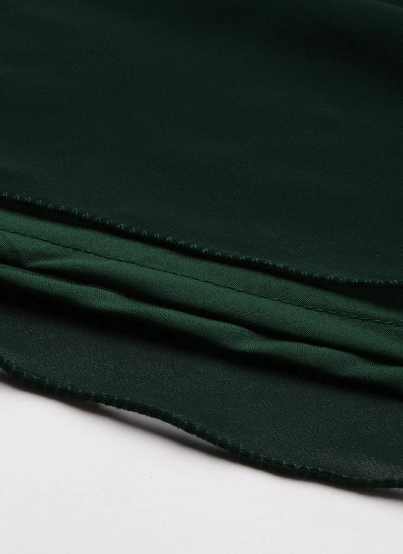 Green Cotton Embroidered Jacket Style Gown Festive Wear 8 Green Cotton Embroidered Jacket Style Gown Festive Wear - Image 8