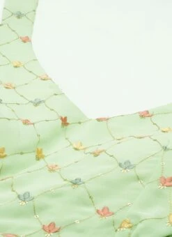 Green Embroidered Georgette Maxi Dress Festive Wear 12 Green Embroidered Georgette Maxi Dress Festive Wear -Indo Clothing Shop Green Embroidered Georgette Maxi Dress DRBS02207318 rrc1