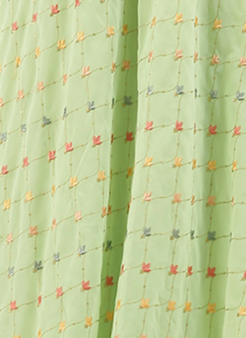 Green Embroidered Georgette Maxi Dress Festive Wear 7 Green Embroidered Georgette Maxi Dress Festive Wear - Image 7