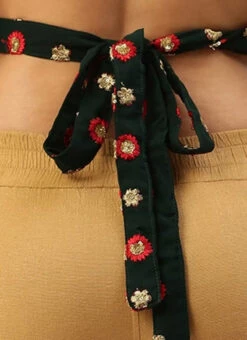 Green Embroidered Georgette Overlapped Blouse Party Wear -Indo Clothing Shop Green Embroidered Georgette Overlapped Blouse BLBS02305196 rrc3