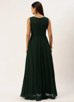 Green Georgette Embroidered Boat Neck Gown Party Wear 11 Green Georgette Embroidered Boat Neck Gown Party Wear -Indo Clothing Shop Green Georgette Embroidered Boat Neck Gown IWBS02301685 b