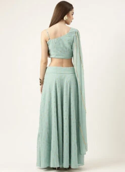 Skirt From Green Georgette Embroidered Crop Top N Skirt Set After Six Wear 11 Skirt From Green Georgette Embroidered Crop Top N Skirt Set After Six Wear -Indo Clothing Shop Green Georgette Embroidered Crop Top N Skirt Set IWBS02302445 b