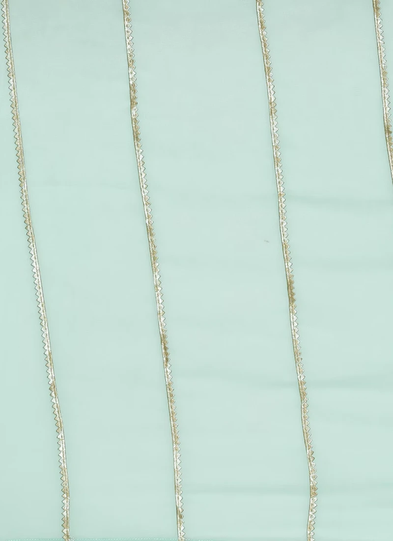 Skirt From Green Georgette Embroidered Crop Top N Skirt Set After Six Wear 7 Skirt From Green Georgette Embroidered Crop Top N Skirt Set After Six Wear - Image 7