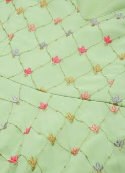 Green Georgette Embroidered Dress Party Wear -Indo Clothing Shop Green Georgette Embroidered Dress DRBS02209667 rrc1