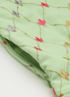 Green Georgette Embroidered Dress Party Wear -Indo Clothing Shop Green Georgette Embroidered Dress DRBS02209667 rrc3