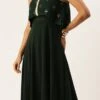 Green Georgette Embroidered Dress Festive Wear