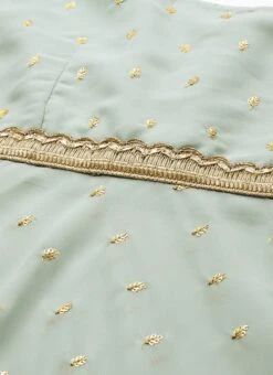 Top From Green Georgette Embroidered Gharara Set After Six Wear -Indo Clothing Shop Green Georgette Embroidered Gharara Set KSBS02303647 rrc1 1