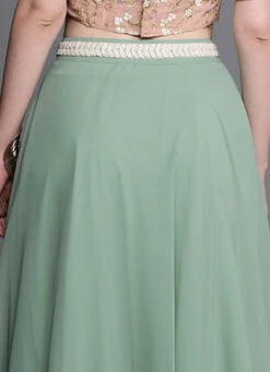Green Georgette Full Circular Skirt Festive Wear 13 Green Georgette Full Circular Skirt Festive Wear -Indo Clothing Shop Green Georgette Full Circular Skirt WBBS02307535 rrc2