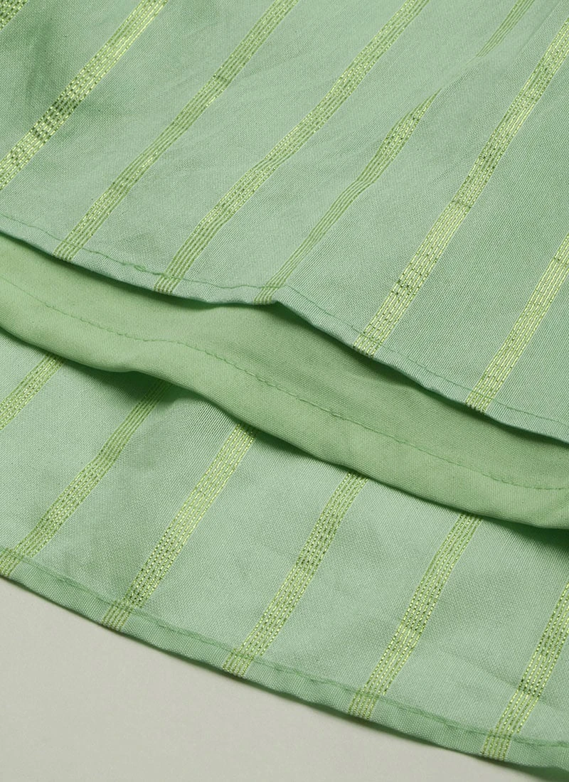 Green Jacquard Nylon Dress After Six Wear 8 Green Jacquard Nylon Dress After Six Wear - Image 8
