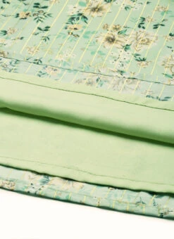 Green Muslin Printed Calf Length Kurta Set After Six Wear -Indo Clothing Shop Green Muslin Printed Calf Length Kurta Set KSBS02108637 rrc4