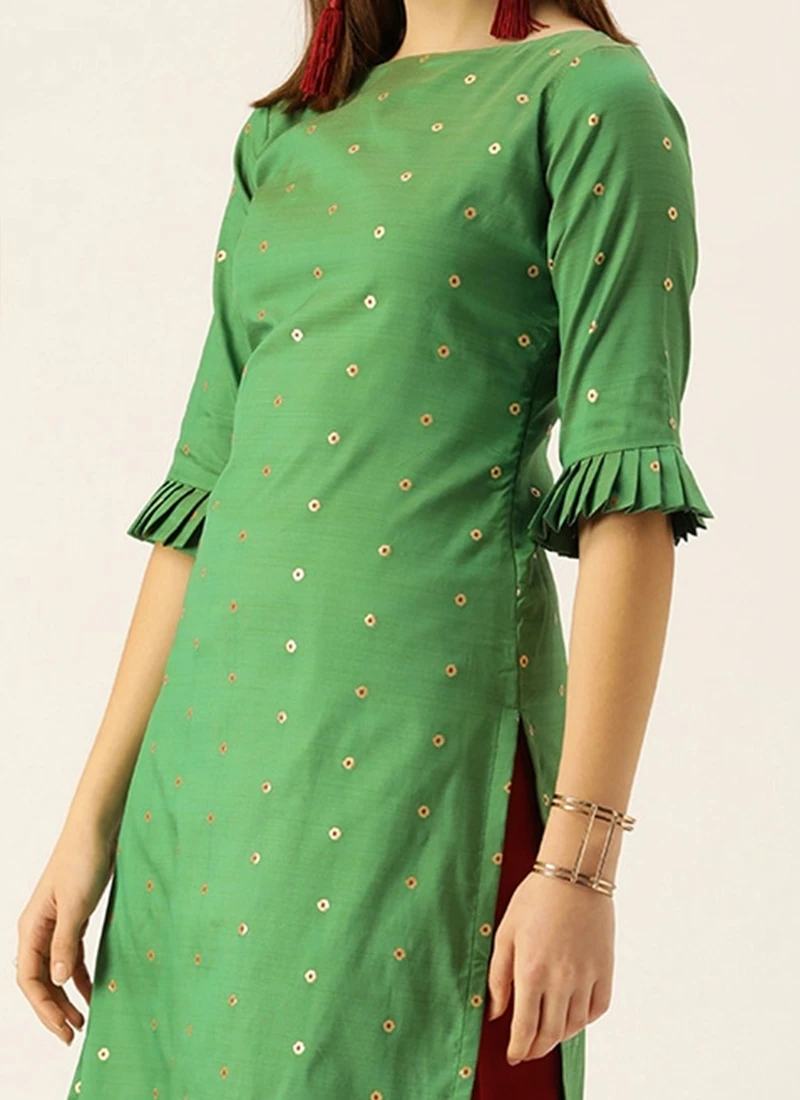 Green N Maroon A Line Palazzo Set Festive Wear 1 Green N Maroon A Line Palazzo Set Festive Wear