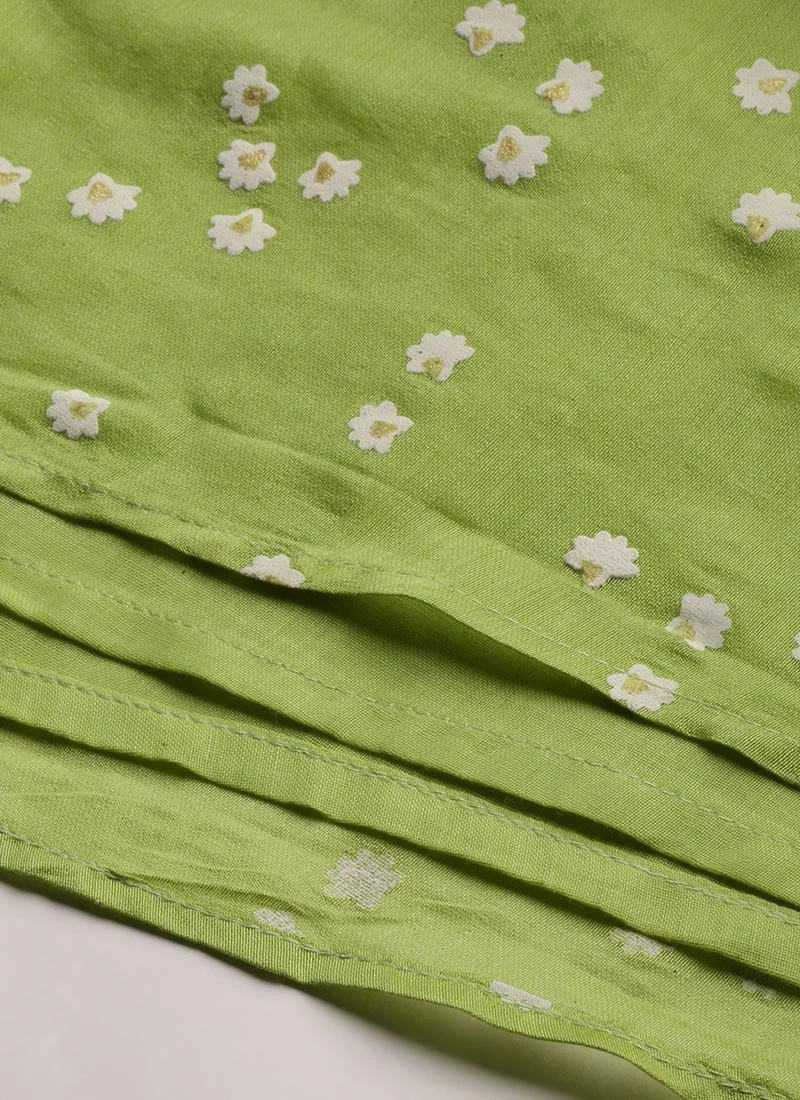 Green N Off White Printed Kurta Set Festive Wear 8 Green N Off White Printed Kurta Set Festive Wear - Image 8