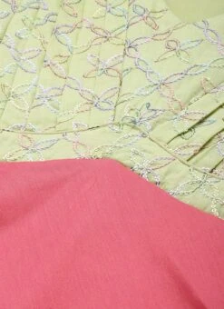 Green N Pink Cotton Sequins Embroidery Maxi Dress Festive Wear -Indo Clothing Shop Green N Pink Cotton Sequins Embroidery Maxi Dress DRBS02212595 rrc1