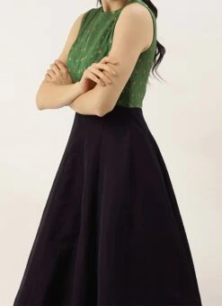 Green N Purple Kali Style Gown After Six Wear