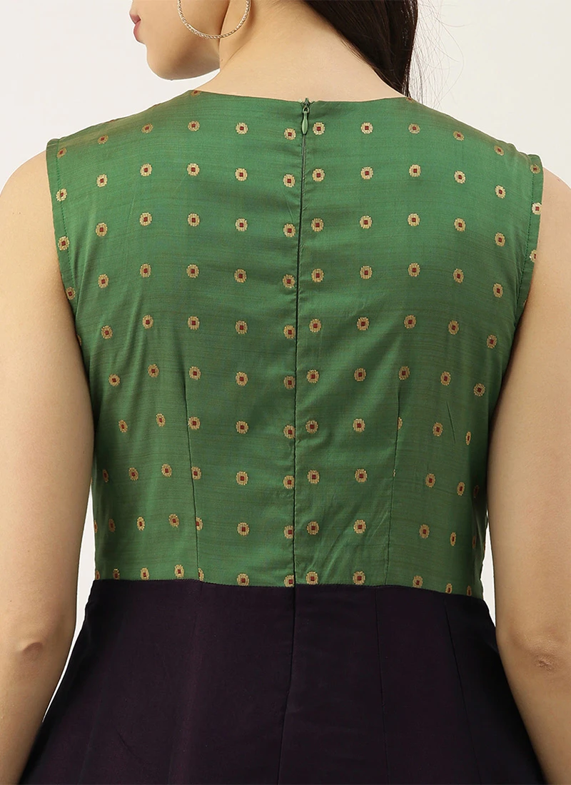 Green N Purple Kali Style Gown After Six Wear 7 Green N Purple Kali Style Gown After Six Wear - Image 7