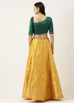 Skirt From Green N Yellow Jacquard Skirt Set After Six Wear -Indo Clothing Shop Green N Yellow Jacquard Skirt Set IWBS02301972 b