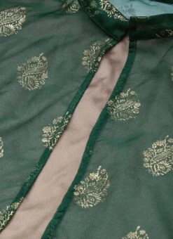 Green Organza Foil Printed Jacket Style Dress Festive Wear 14 Green Organza Foil Printed Jacket Style Dress Festive Wear -Indo Clothing Shop Green Organza Foil Printed Jacket Style Dress DRBS02209702 rrc3
