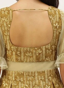 Green Printed Art Silk Dress After Six Wear -Indo Clothing Shop Green Printed Art Silk Dress DRBS02208474 rrc2