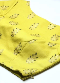 Green Printed Cotton Blouse Festive Wear 12 Green Printed Cotton Blouse Festive Wear -Indo Clothing Shop Green Printed Cotton Blouse BLBS02303848 rrc1