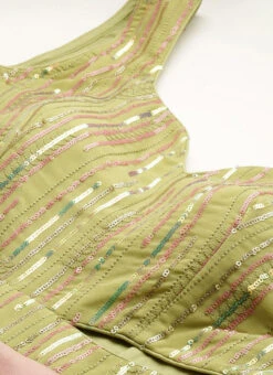 Green Sequins Embroidered N Peach Net Gown Festive Wear -Indo Clothing Shop Green Sequins Embroidered N Peach Net Gown IWBS02211073 rrc1