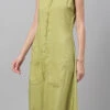 Green Modal Knee Length Dress After Six Wear