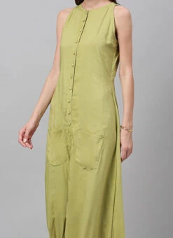Green Modal Knee Length Dress After Six Wear
