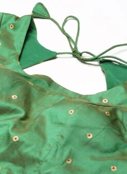 Green Taffeta Blouse Festive Wear 12 Green Taffeta Blouse Festive Wear -Indo Clothing Shop Green Taffeta Blouse BLBS02303768 rrc1